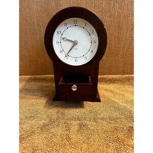Rare Vintage MICHAEL GRAVES Wooden Desk Mantel Clock w Drawer